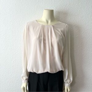 DJT Womens Korean Style Pleated Loose Blouse Top